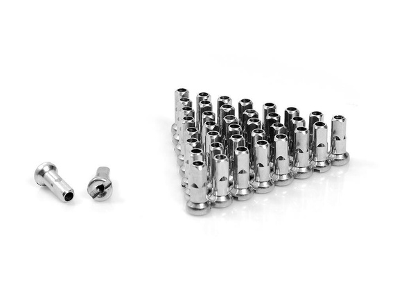 Nyple stalowe CN Spoke SN12, 14G - 2,0 mm; długość 12 mm, srebrne, 38 sztuk