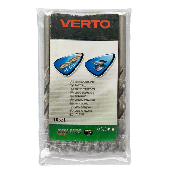 Wiertło do metalu Verto 5,5 mm HSS, 135°, 10 szt.