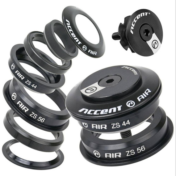 Stery pół-zintegrowane Accent HSI-AIR Taper 1-1/8"-1.5" ZS44/ZS56 łożyska maszynowe, czarne