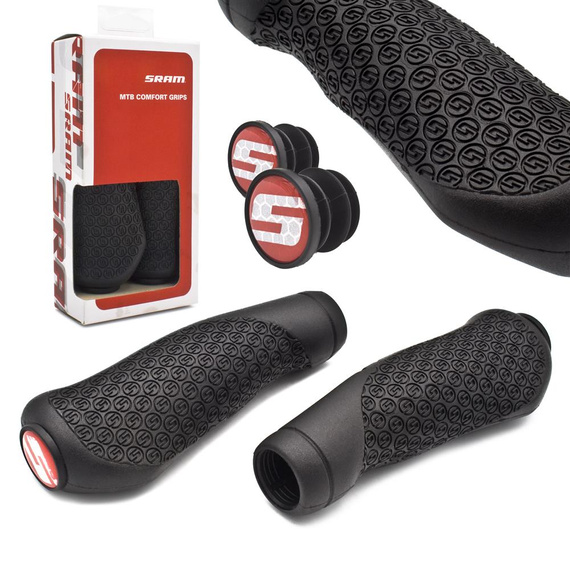 Chwyty kierownicy profilowane Sram Comfort Grips czarne, 133mm