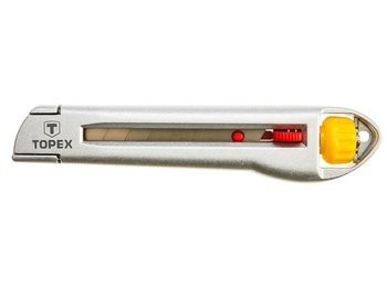 Nóż z ostrzem łamanym Topex 18 mm, metalowy korpus