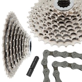 Kaseta + łańcuch SHIMANO zestaw 9 rzędowy KOMPLET HG400 9 rz. 11-34, CN-HG53