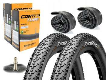 2x Opona Continental Race King 27.5x2.00 (50x584) + 2x Dętka Continental MTB 27,5'' x 1,75'' - 2,5'' wentyl auto 40 mm