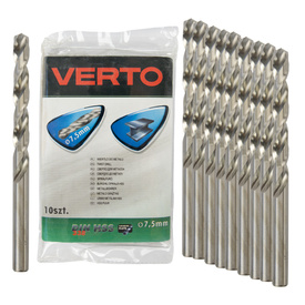 Wiertło do metalu Verto 7,5 mm HSS, 135°, 10 szt.