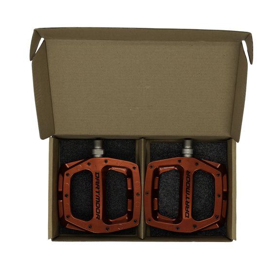 Pedały platformowe Dartmoor Vibe Pro Red Devil, czerwone, z pinami, łożyska maszynowe