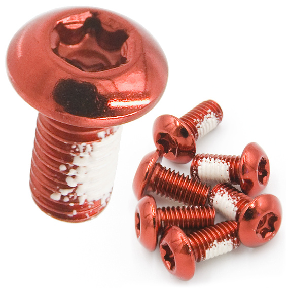 Śruby mocujące tarcze hamulcowe Dartmoor stalowe czerwone 6 szt