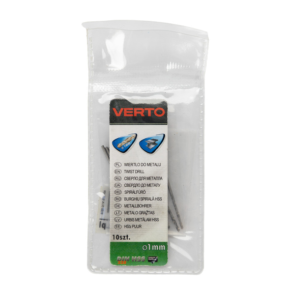 Wiertło do metalu Verto 1,0 mm HSS, 135°, 10 szt.