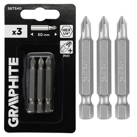 Bity, końcówki wkrętakowe PH1 x 50 mm, 3 szt