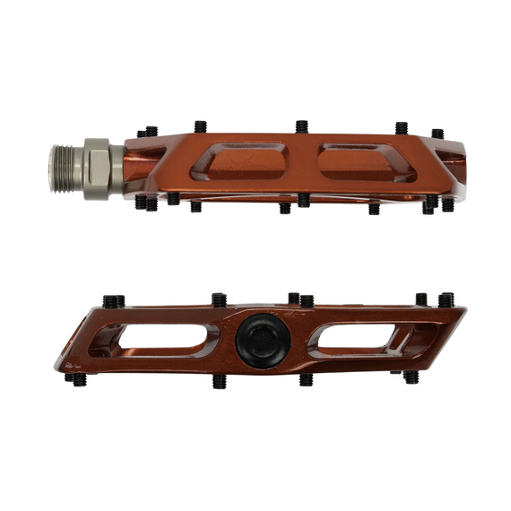 Pedały platformowe Dartmoor Vibe Pro Red Devil, czerwone, z pinami, łożyska maszynowe