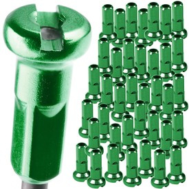 Nyple CN Spoke AN12, 12 mm, aluminiowe, zielone - opakowanie 36 szt.