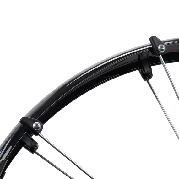 Błotniki Orion 26"/53 mm, zestaw przód i tył, PCV, czarny połysk