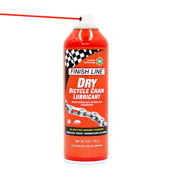 Olej Finish Line Dry Lube 240 ml, ceramiczny, dodatek azotku boru, aerozol