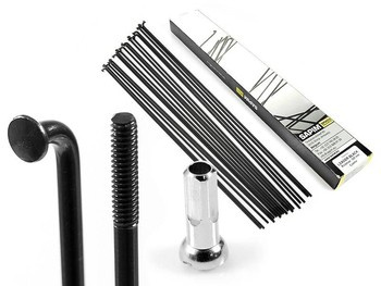 Zestaw 18 szt. - Szprychy Sapim Leader Black 2,3 mm stal nierdzewna czarne + nyple