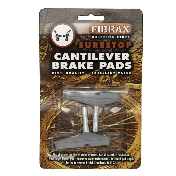 OUTLET- Klocki hamulcowe Fibrax ASH298 Sure Stop, szare, Cantilever, trzpień, 65 mm, do aluminiowych obręczy