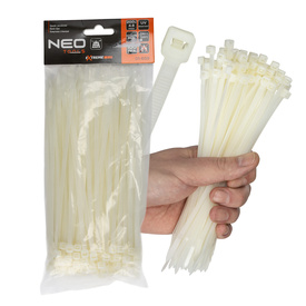 Opaski zaciskowe, zipki NEO-Tools Extreme 4,8 x 200 mm, 100 szt., białe