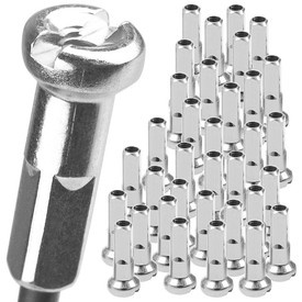 Nyple CN Spoke SN14, 14 mm, stalowe, srebrne - opakowanie 38 sztuk