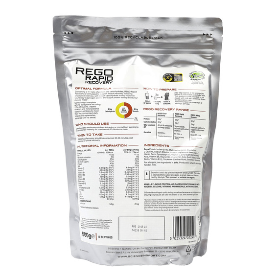 Napój regeneracyjny, potreningówka SIS REGO Rapid Recovery Vanilla, 500 g, proszek