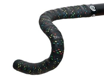 Owijka na kierownicę Bike Ribbon Colordrops czarna z multikolorowym wzorem