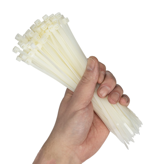 Opaski zaciskowe, zipki NEO-Tools Extreme 4,8 x 200 mm, 100 szt., białe