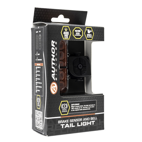 Lampa tylna Author XYRIUS BRAKE 400, 400lm, USB