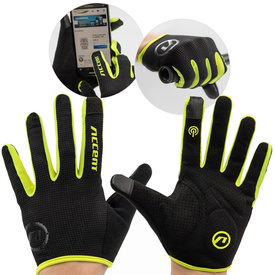 Rękawiczki z długimi palcami Accent Hero czarno - żółte fluo L