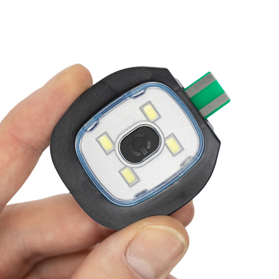 Czapka dwuwarstwowa z wbudowaną latarką LED, ładowanie USB, Camo Urban