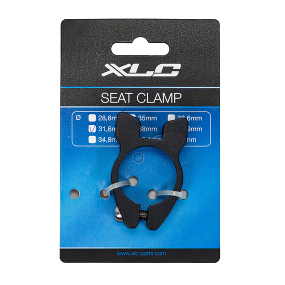 Obejma podsiodłowa XLC 31,8 mm, z mocowaniem bagażnika, czarna anodowana 