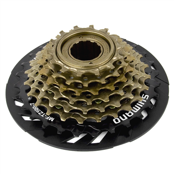 Wolnobieg nakręcany Shimano MF-TZ500 (7-mio rzędowy) z osłoną + klucz do demontażu wolnobiegu