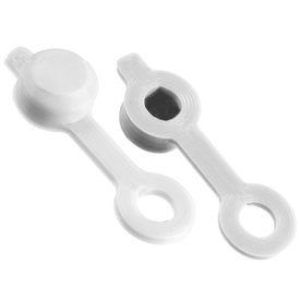 Kapturek portu odpowietrzania do zacisków hamulcowych, 3D, biały, para