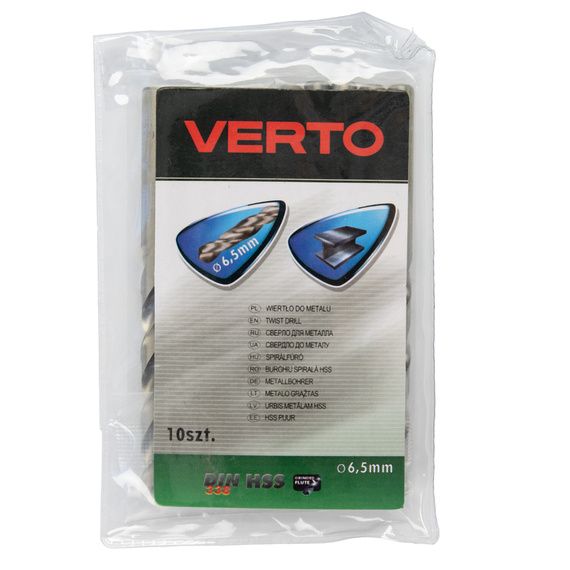 Wiertło do metalu Verto 6,5 mm HSS, 135°, 10 szt.