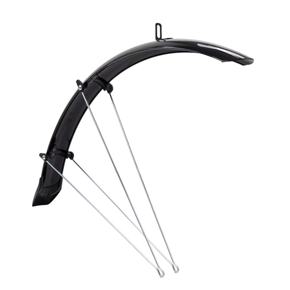 Błotniki Orion 26"/53 mm, zestaw przód i tył, PCV, czarny połysk