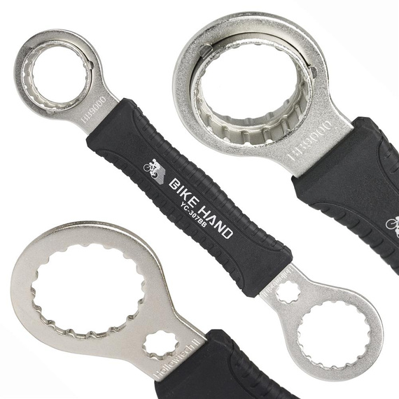 Klucz do suportu Bike Hand YC-307BB 3w1 do łożysk Shimano Hollowtech II; CenterLock E-THRU 15mm