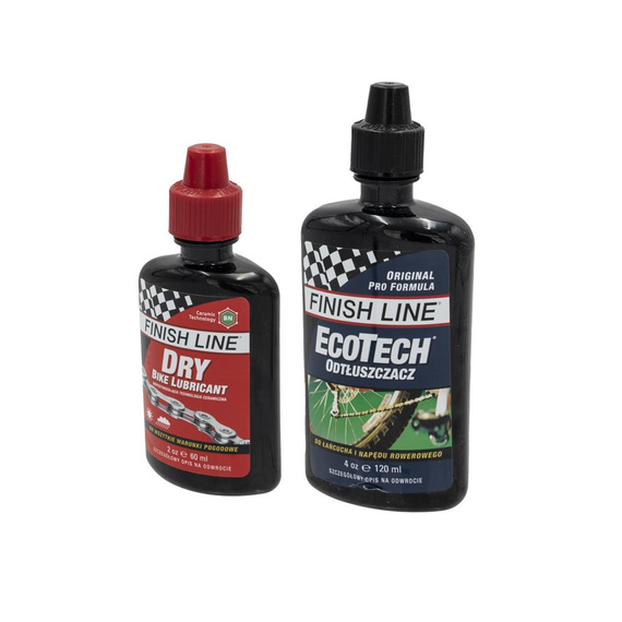 Zestaw Finish Line Chain Cleaner przyrząd do czyszczenia łańcucha + odtłuszczacz Eco Tech 120 ml i olej Dry 60 ml 