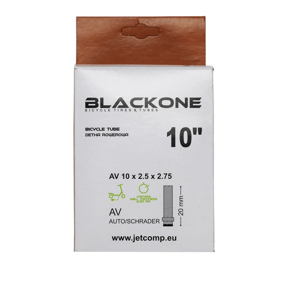 Dętka BlackOne 10" x2.5/2.75 AV-20mm prosty (grubość 2.25mm) do hulajnóg elektrycznych