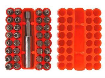 Zestaw Top Tools, 32 stalowe końcówki wkrętakowe z przedłużką