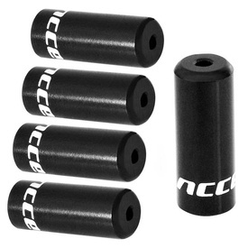 Końcówki pancerza Accent aluminiowe 4 mm, przerzutkowe, 5 szt. czarne