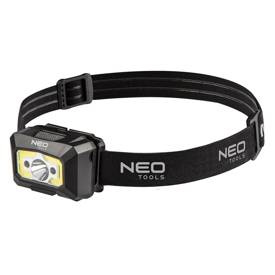 Latarka czołowa Neo Tools, akumulatorowa, USB, 250 lm COB LED + czujnik ruchu