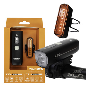 Zestaw lampek LS31 Ravemen K450 + TR30 , 450 lm/30lm , USB-C