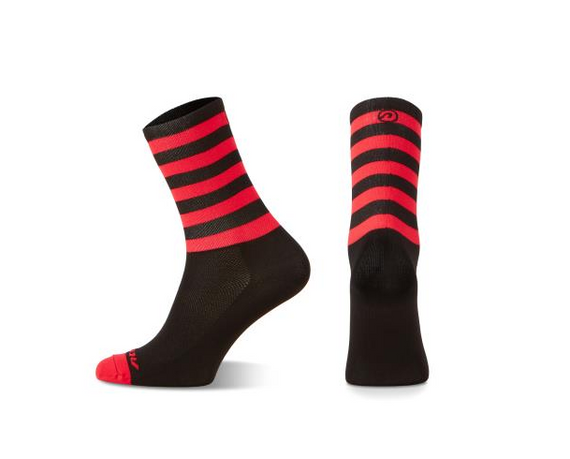 WYPRZEDAŻ Skarpetki kolarskie Accent Stripe Long, czarno-czerwone, S (36-38)