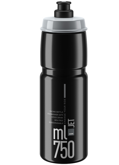 Bidon Elite Jet czarny, szara grafika, 750ml