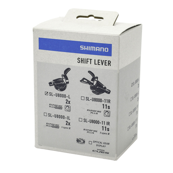Dźwignia przerzutki przedniej Shimano Cues SL-U8000-L, 2-rzędowa, lewa