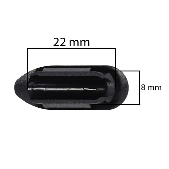 Przelotka ramy do pancerza, YF-W07, 22 x 8 mm, czarna