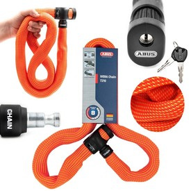 Zapięcie rowerowe łańcuch Abus Ivera 7210/85, pomarańczowy, 85 cm, klucz