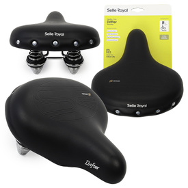 Siodełko rowerowe Selle Royal Drifter Strengtex, Relaxed 90st. unisex, żelowe, sprężyny, czarne, retro