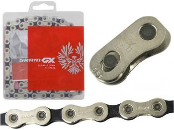 Łańcuch Sram GX Eagle, 12-rz, 126 ogniw, spinka PowerLock, srebrno czarny