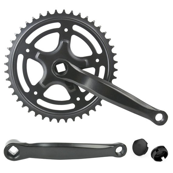 Mechanizm korbowy APG-MK44T, 170 mm, 3/32", 44T, stal, czarny