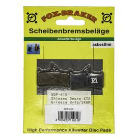 Klocki Fox braker SDP-61S do hamulców tarczowych do Shimno Deore XT BR-M755, Grimeca systems 8 i 12, Sram 9.0, Hope Mono M4