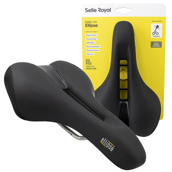 Siodełko Selle Royal Ellipse Moderate, żęlowe, 60 st., elastomery 