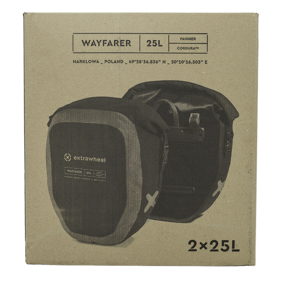 Sakwy Extrawheel WayFarer czarno-czerwone 50L (2x 25L) poliester