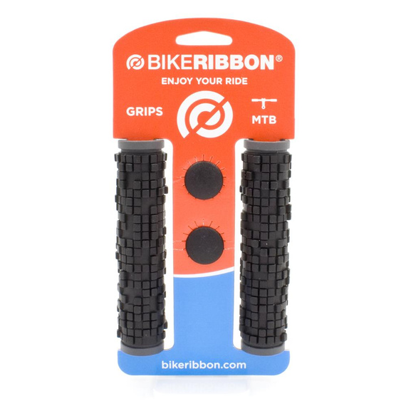 Chwyty rowerowe Bike Ribbon Greyscale, 133x30 mm, czarne